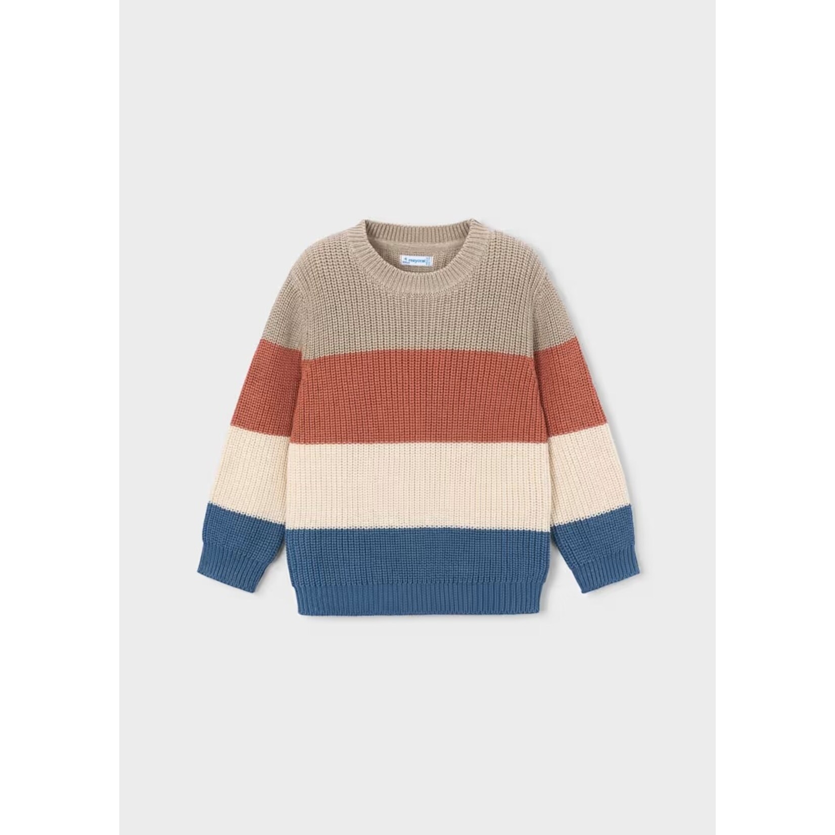 Mayoral MAYORAL - Striped long-sleeve pullover sweater - Beige, orange, blue