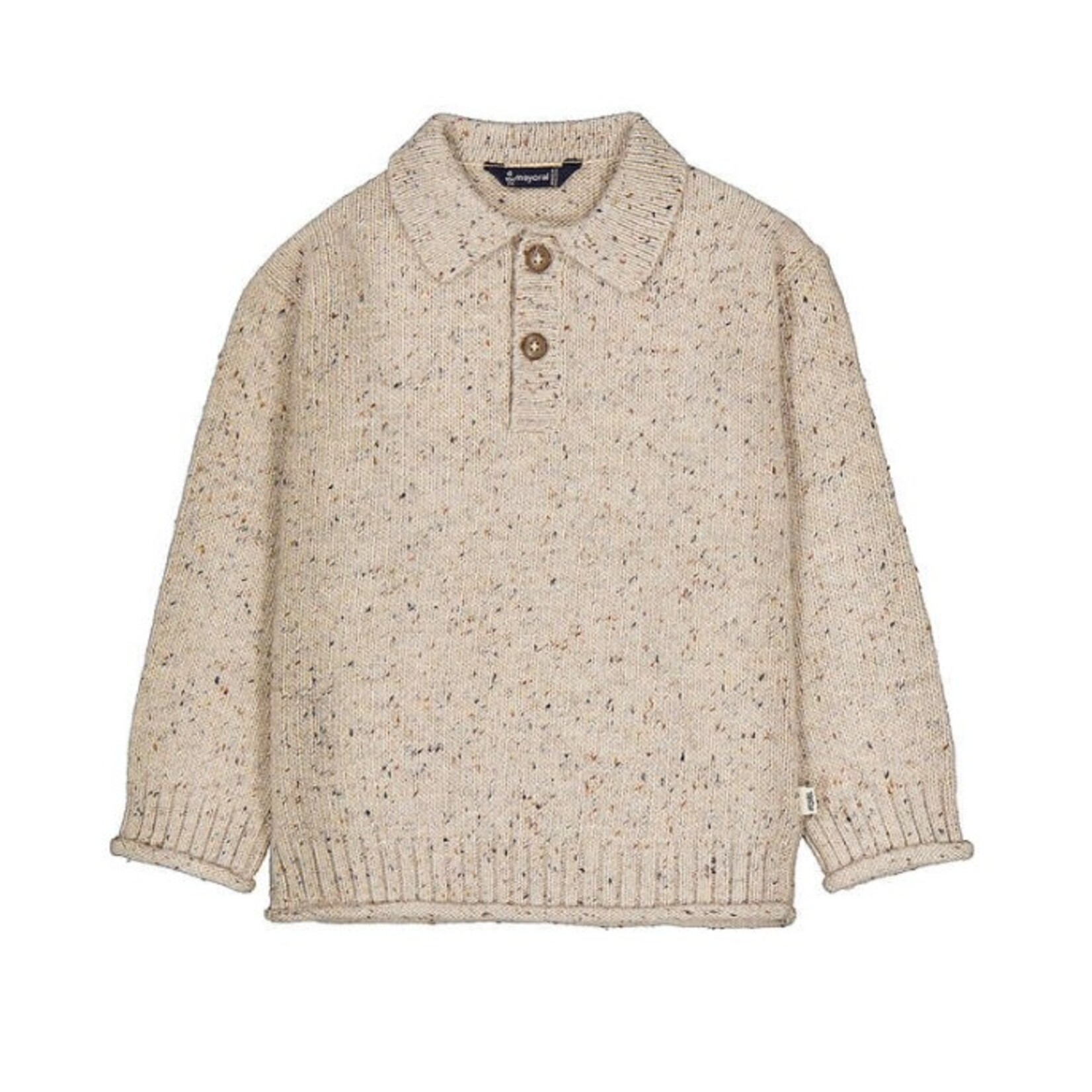 Mayoral  MAYORAL - 'Topo Tweed' polo collar sweater