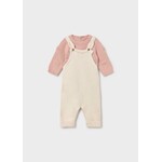 Mayoral MAYORAL - 2-Piece Set: Beige Overalls and Pink Sweater