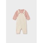 Mayoral MAYORAL - Ensemble 2 pièces: Salopette beige et pull rose