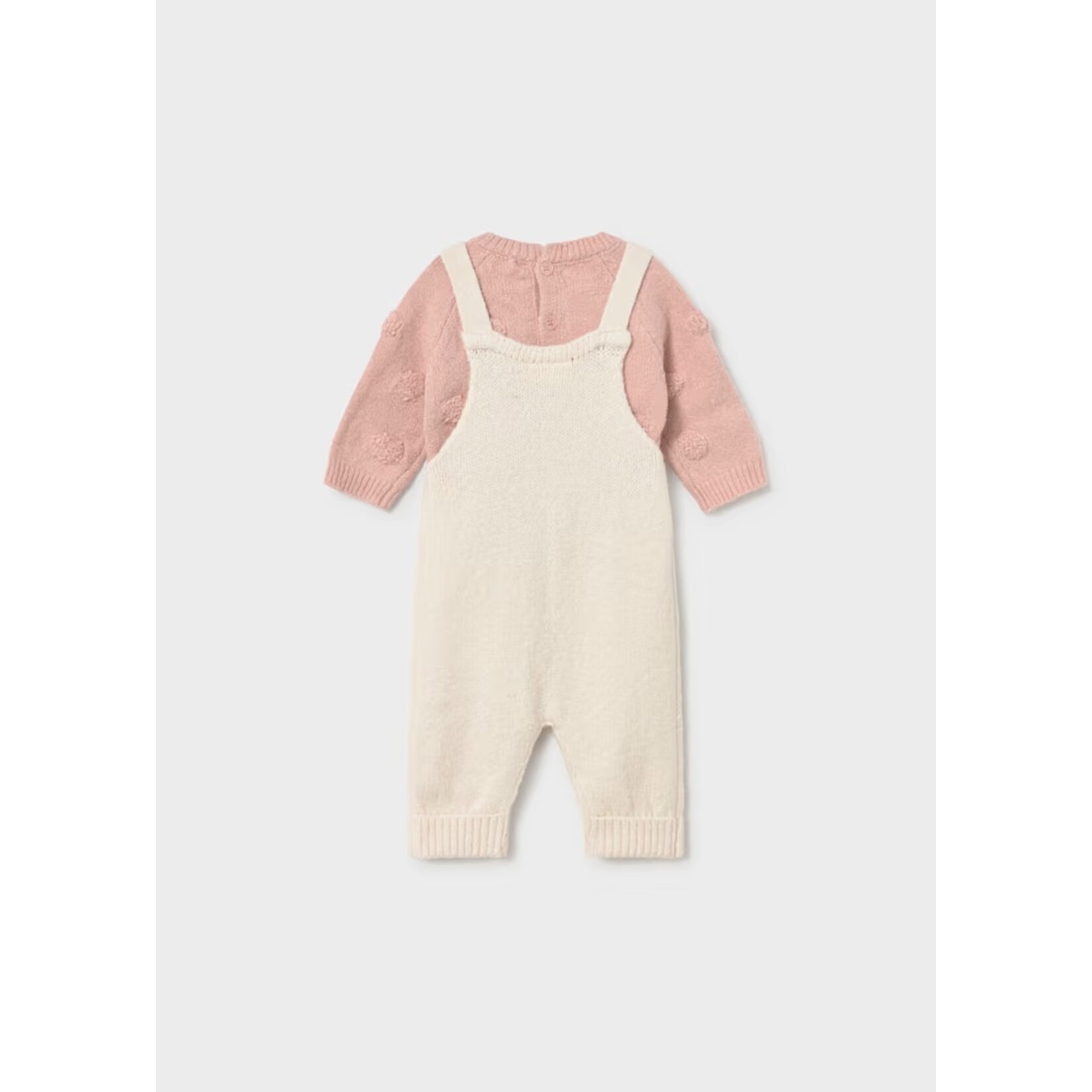 Mayoral MAYORAL - Ensemble 2 pièces: Salopette beige et pull rose