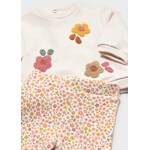 Mayoral MAYORAL - 2-piece set: Beige sweater with floral embroidery and beige trousers
