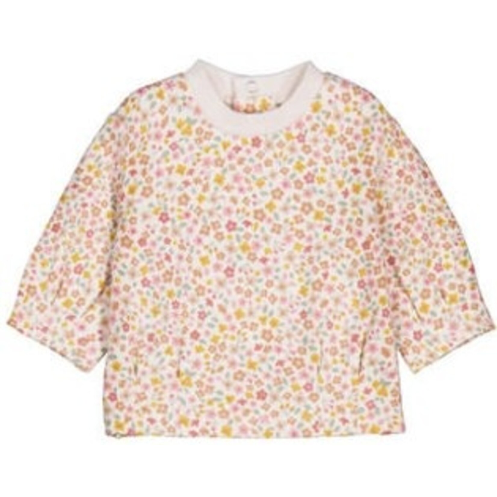 Mayoral MAYORAL - Ensemble 2 pièces: Pull et pantalon beige avec imprimé de petites fleurs colorées