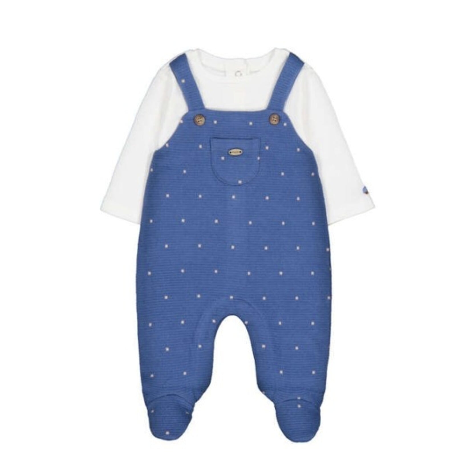 Mayoral MAYORAL - 'Blueberry' Quilted Dungaree Romper