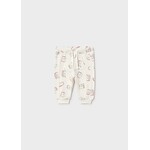 Mayoral MAYORAL - Lightweight white and beige jogger trousers with 'Yummy' lunch print