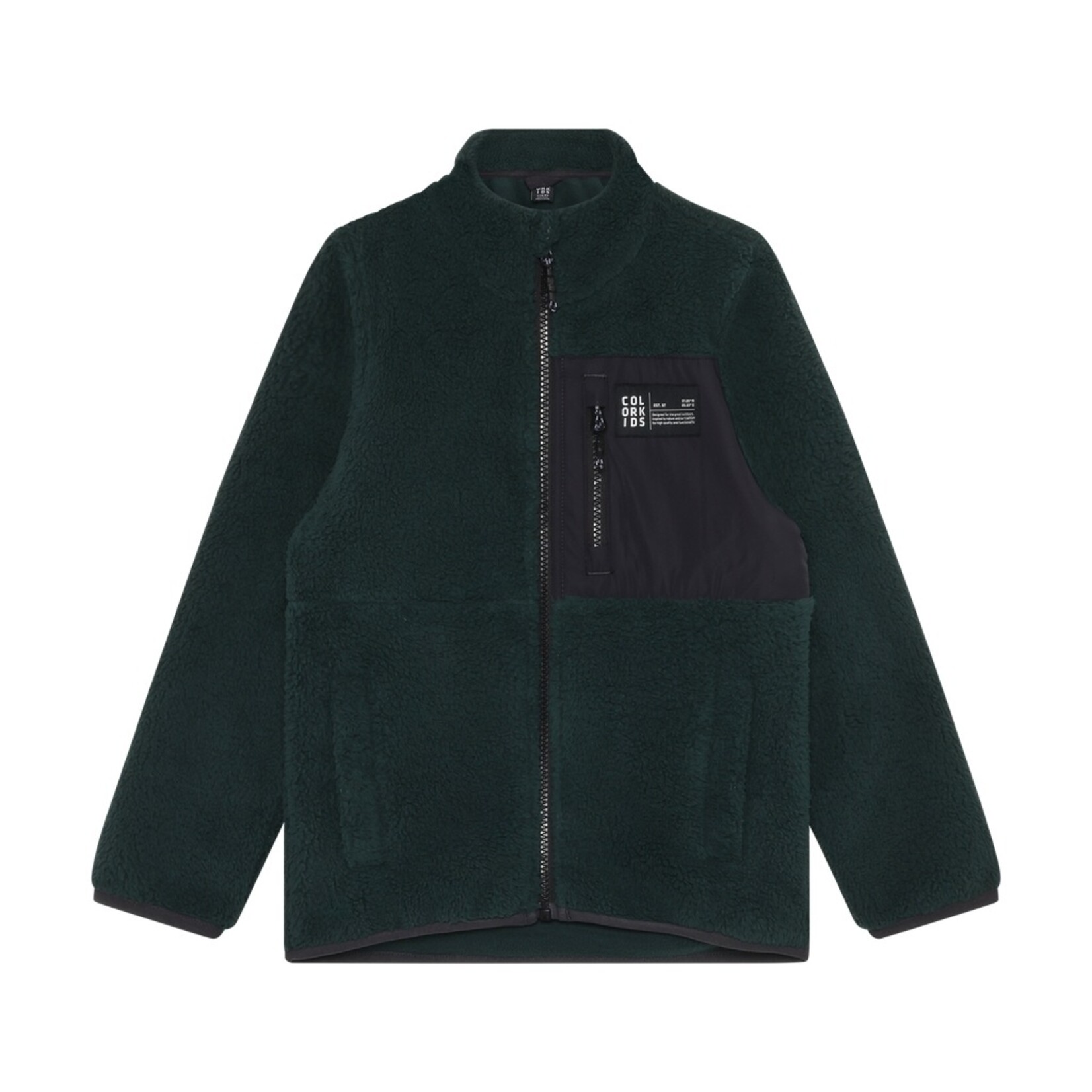 Color Kids COLOR KIDS -  Dark green fleece jacket 'Green Gables'
