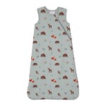 Coccoli COCCOLI - Grey-blue sleeping bag with forest animal pattern - 1.5 TOGS