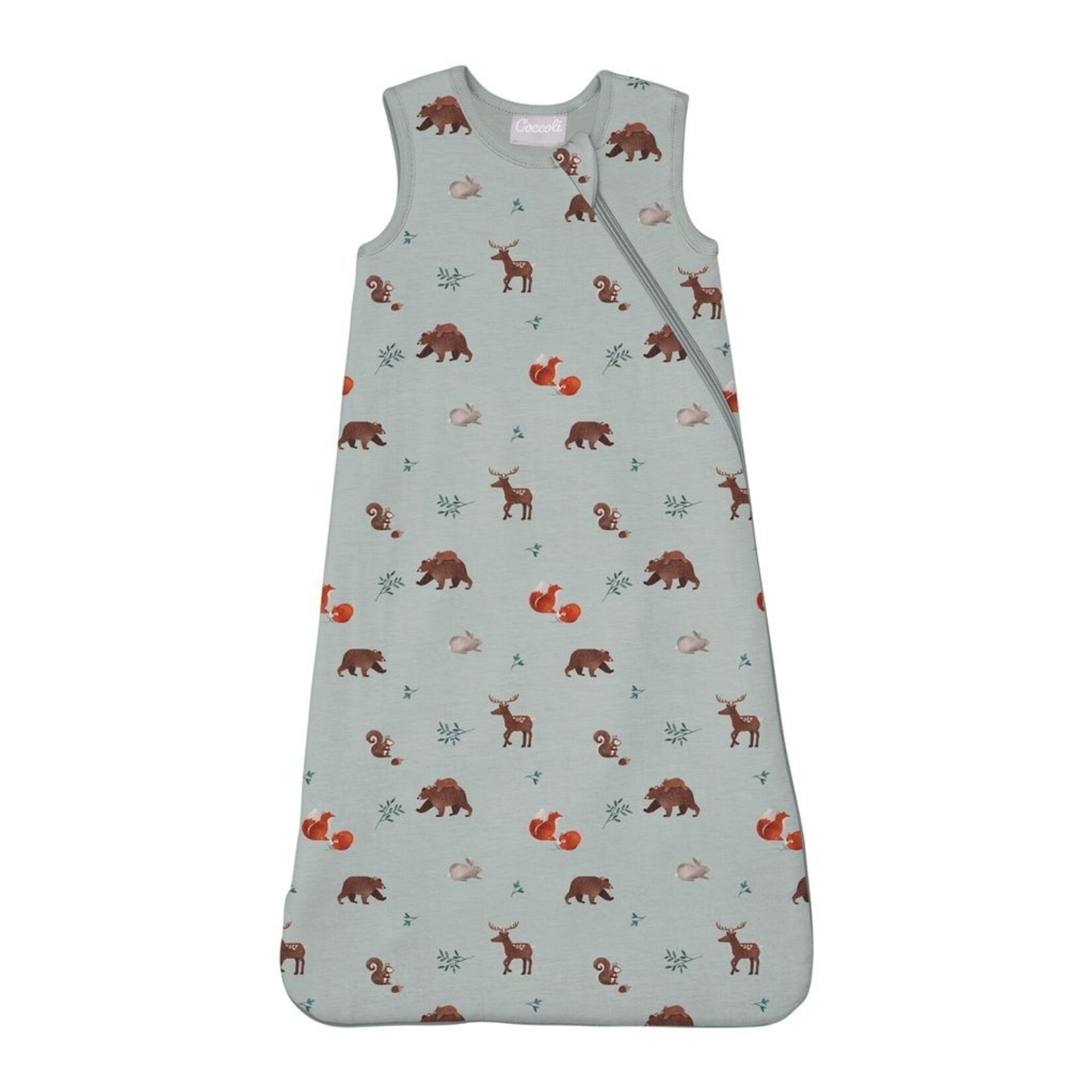 Coccoli COCCOLI - Gigoteuse/sac de nuit gris bleu avec motif d'animaux de la forêt - 1.5 TOGS