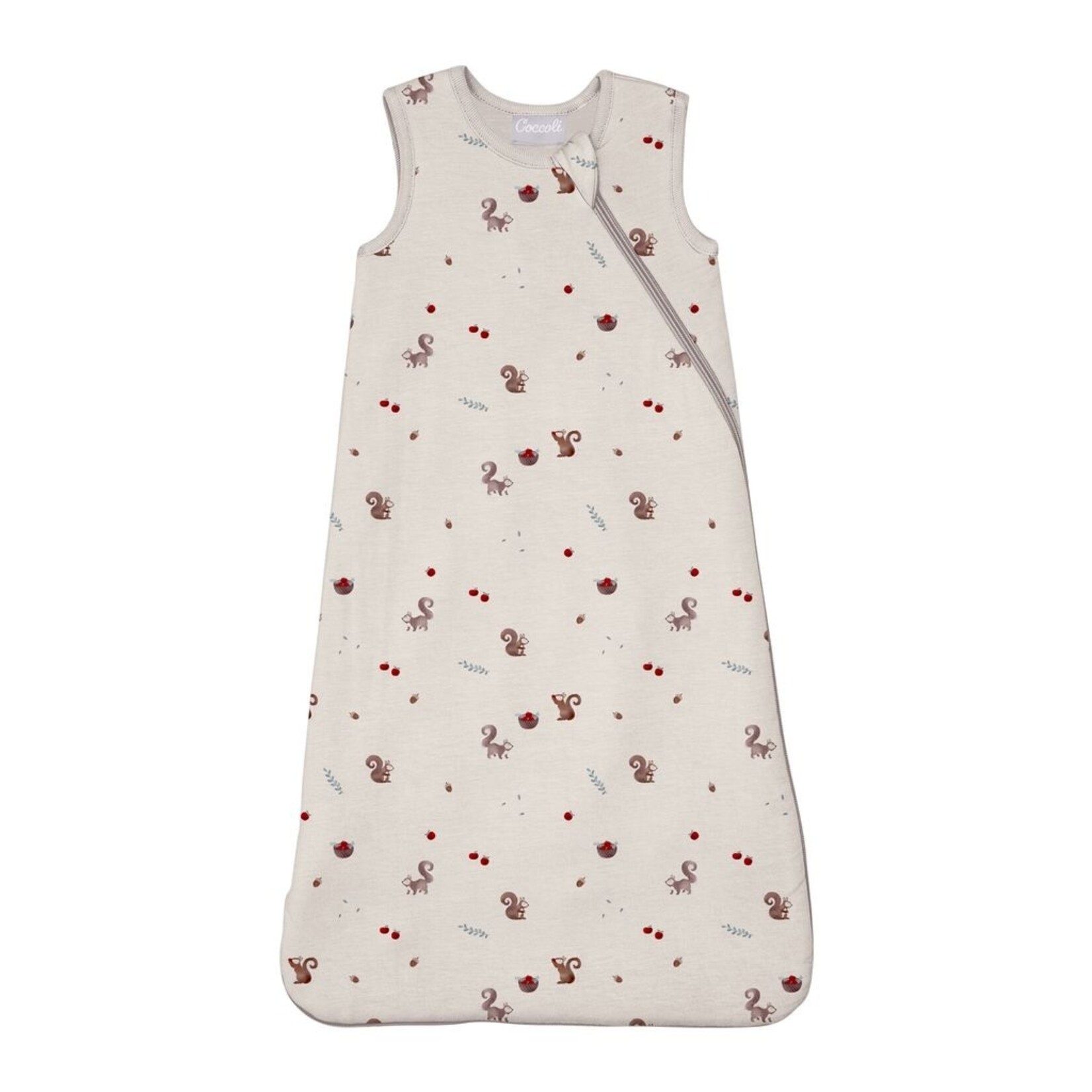 Coccoli COCCOLI - Grey sleeping bag with squirrel pattern - 1.5 TOGS
