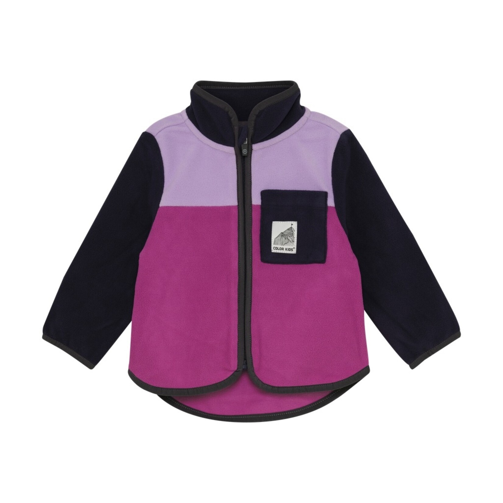 Color Kids COLOR KIDS -  Mauve and Black Fleece Jacket for Babies 'Wild Aster'