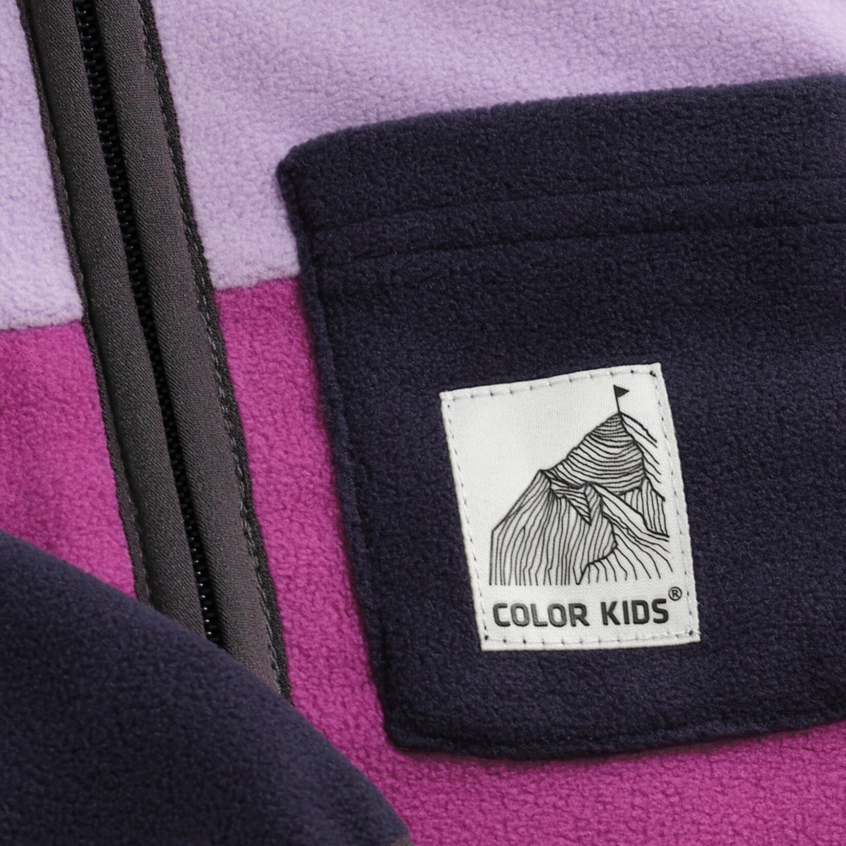 Color Kids COLOR KIDS -  Mauve and Black Fleece Jacket for Babies 'Wild Aster'