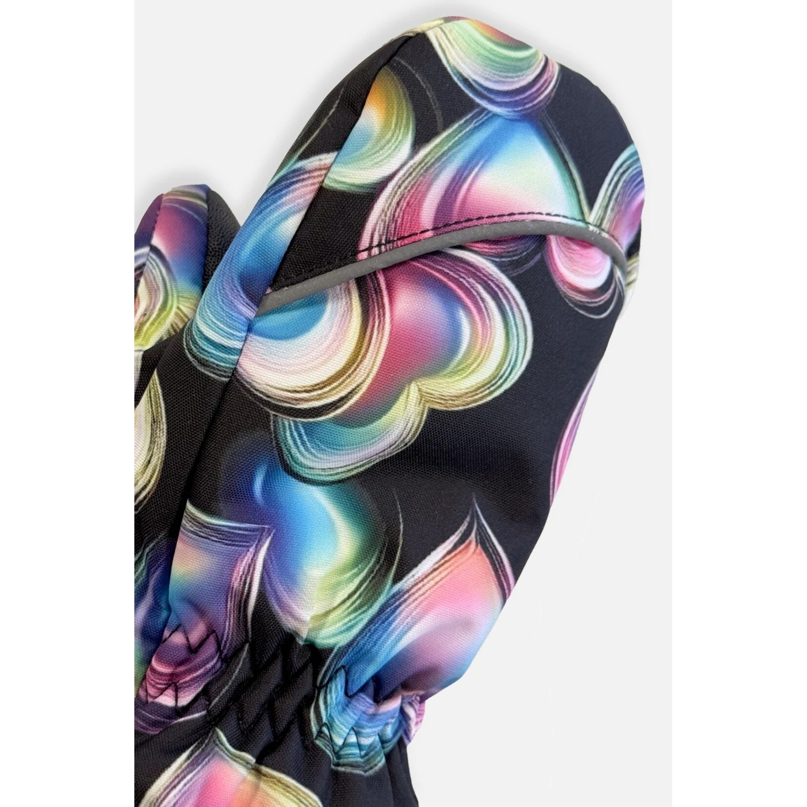 Deux par Deux DEUX PAR DEUX -  'PLAY' Winter Mittens – Black with heart print