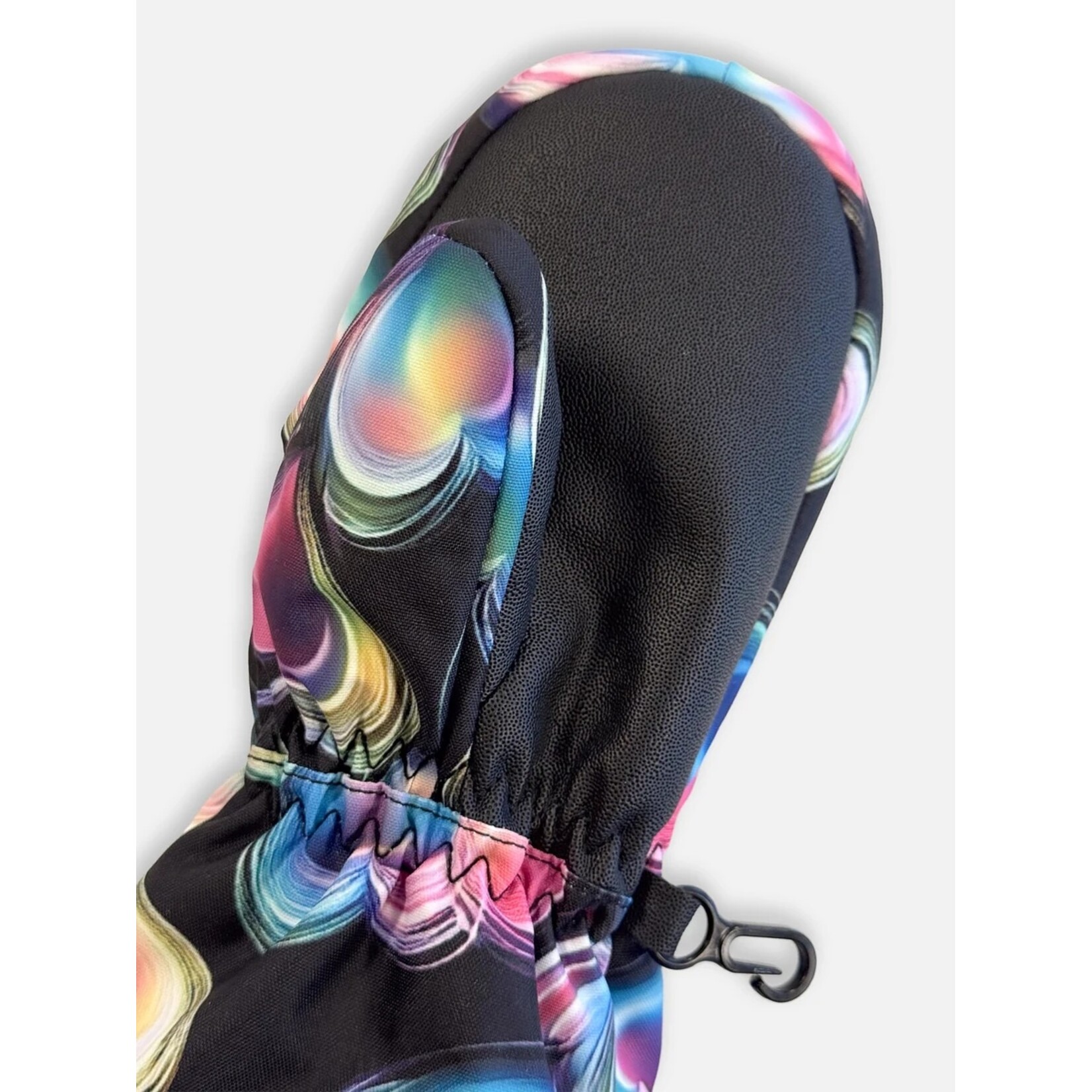 Deux par Deux DEUX PAR DEUX -  'PLAY' Winter Mittens – Black with heart print