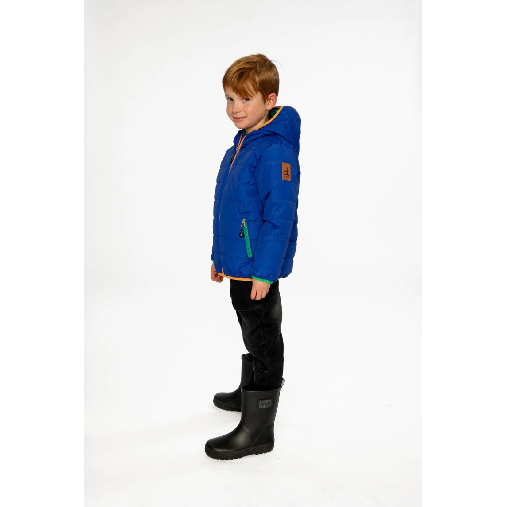 Deux par Deux DEUX PAR DEUX - 'Surf the Web' royal blue quilted mid-season coat