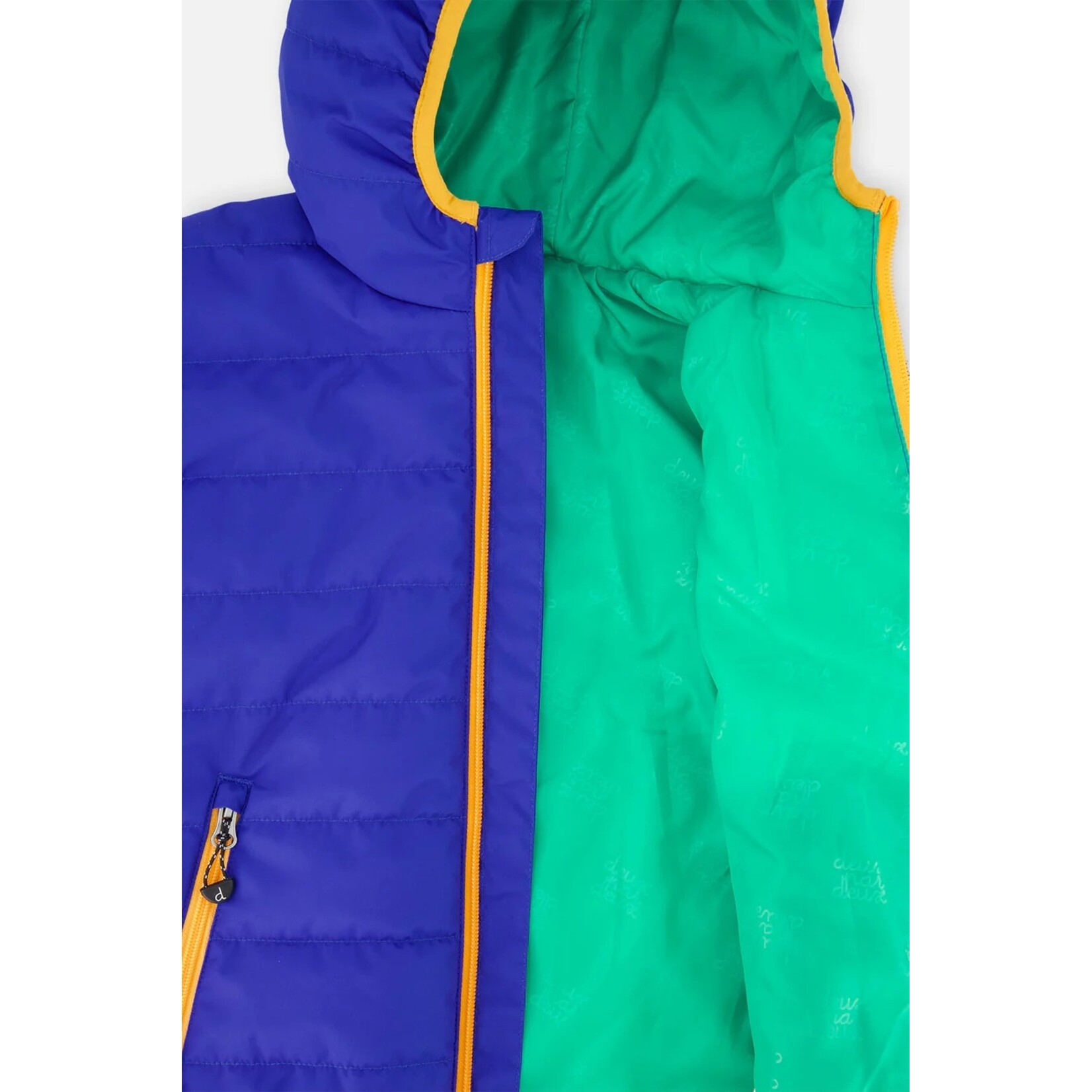 Deux par Deux DEUX PAR DEUX - 'Surf the Web' royal blue quilted mid-season coat