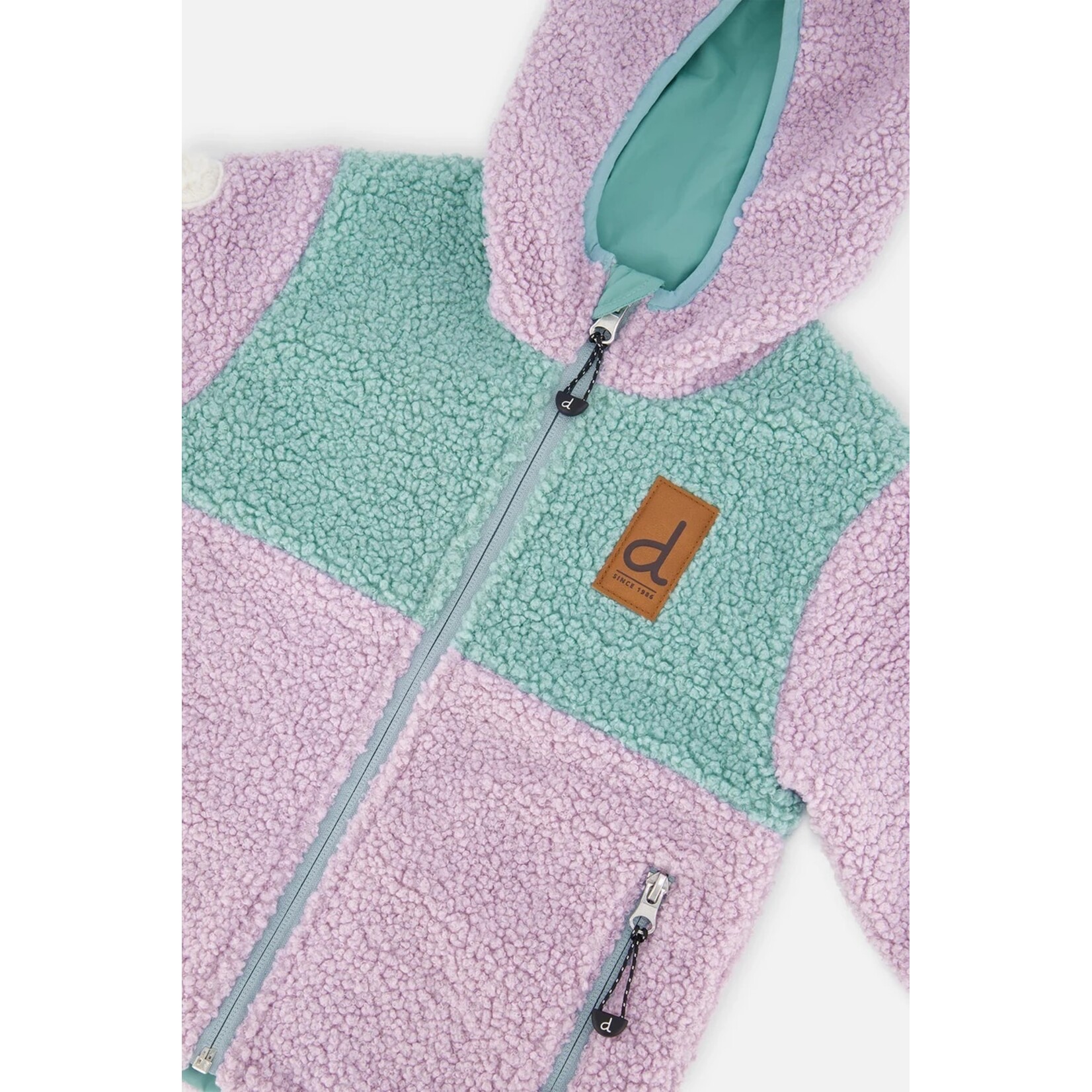 Deux par Deux DEUX PAR DEUX - 'Aquifer' reversible pale blue-grey and mauve mid-season coat