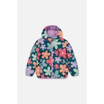 Deux par Deux DEUX PAR DEUX - Green quilted mid-season coat with 'Printed simple flowers' pattern