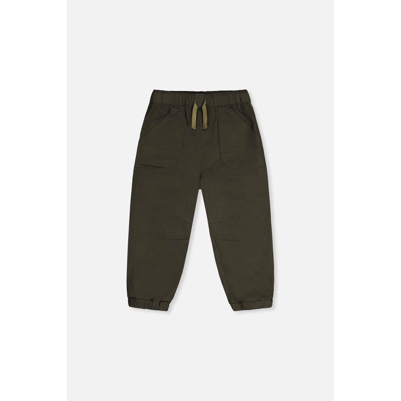 Deux par Deux DEUX PAR DEUX - Dark green stretch canvas jogging pants 'Boys Must-Haves'