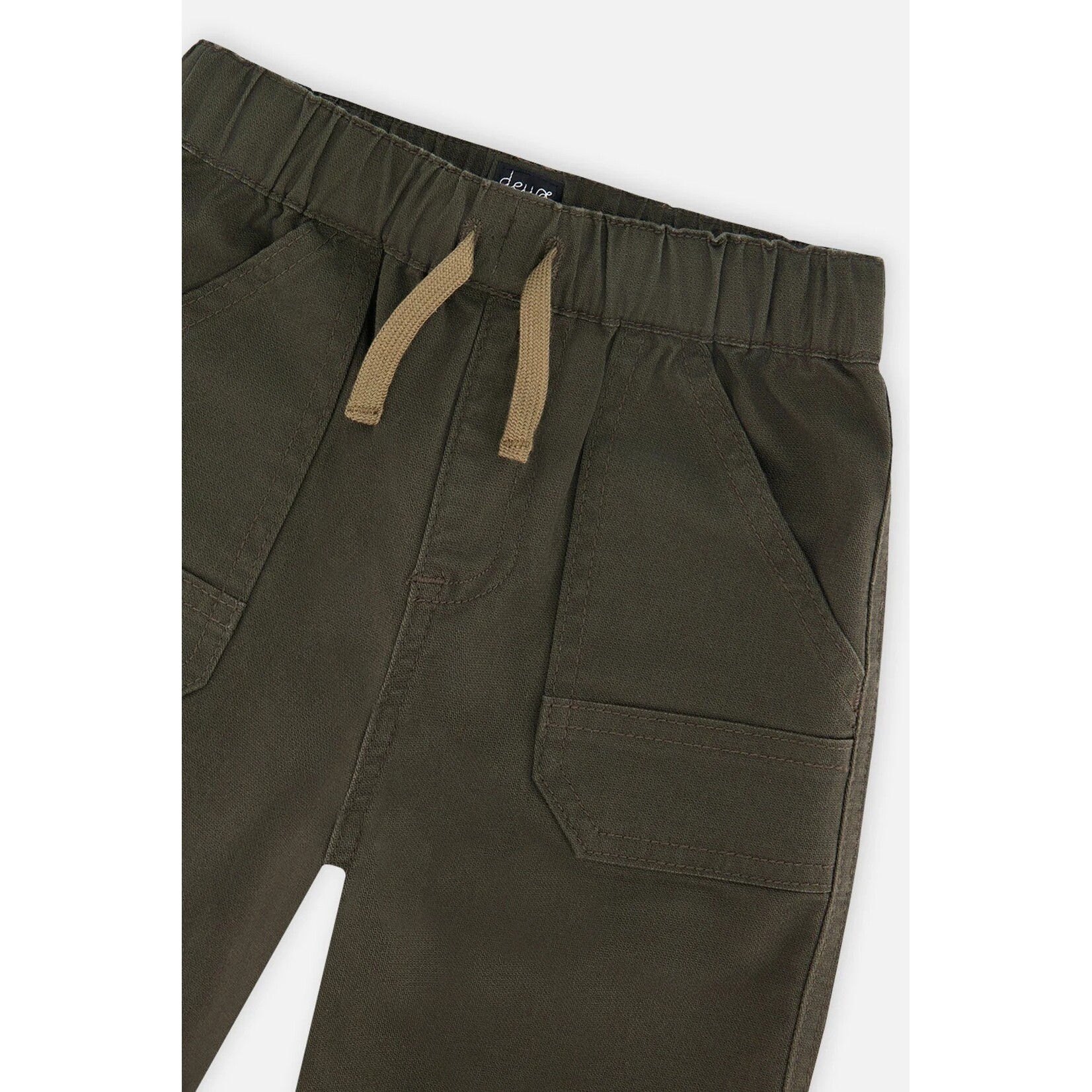 Deux par Deux DEUX PAR DEUX - Dark green stretch canvas jogging pants 'Boys Must-Haves'