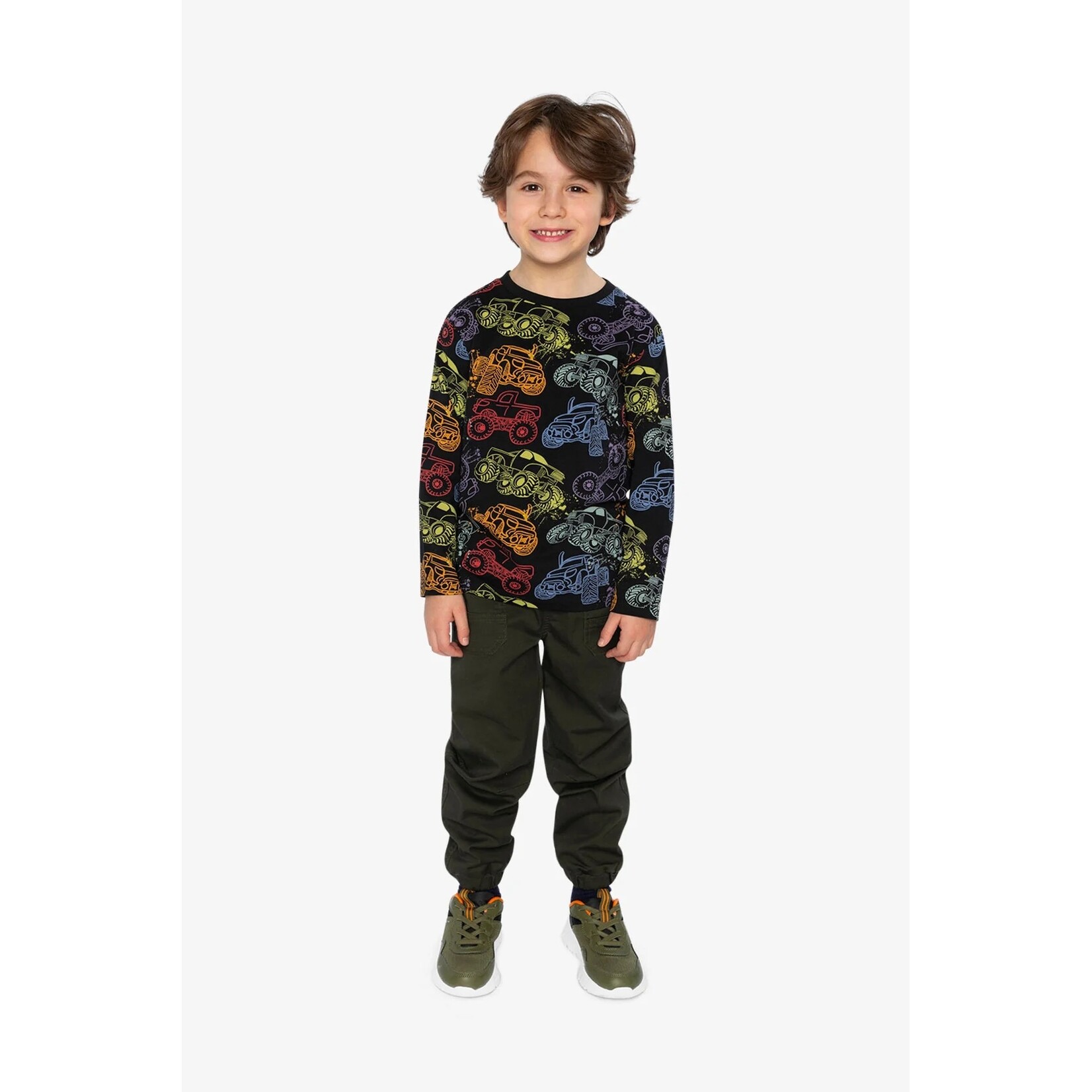 Deux par Deux DEUX PAR DEUX - Dark green stretch canvas jogging pants 'Boys Must-Haves'
