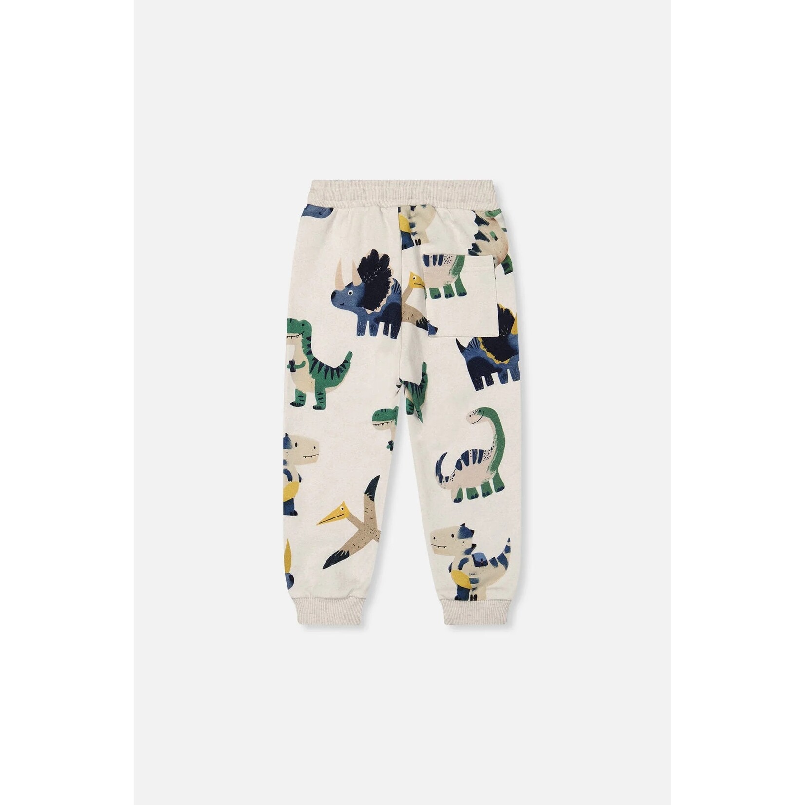 Deux par Deux DEUX PAR DEUX - Pantalon de jogging en molleton beige imprimé dinosaures 'Petits fossiles'
