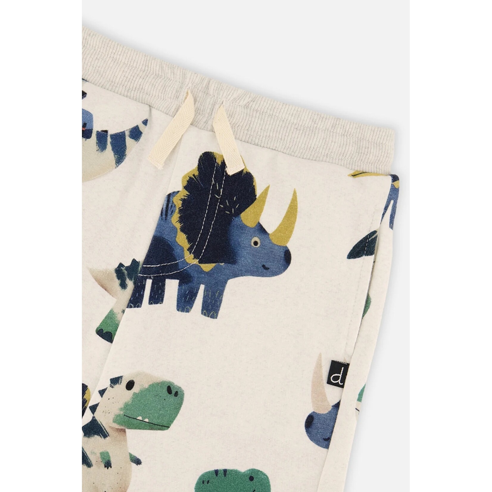 Deux par Deux DEUX PAR DEUX - Pantalon de jogging en molleton beige imprimé dinosaures 'Petits fossiles'