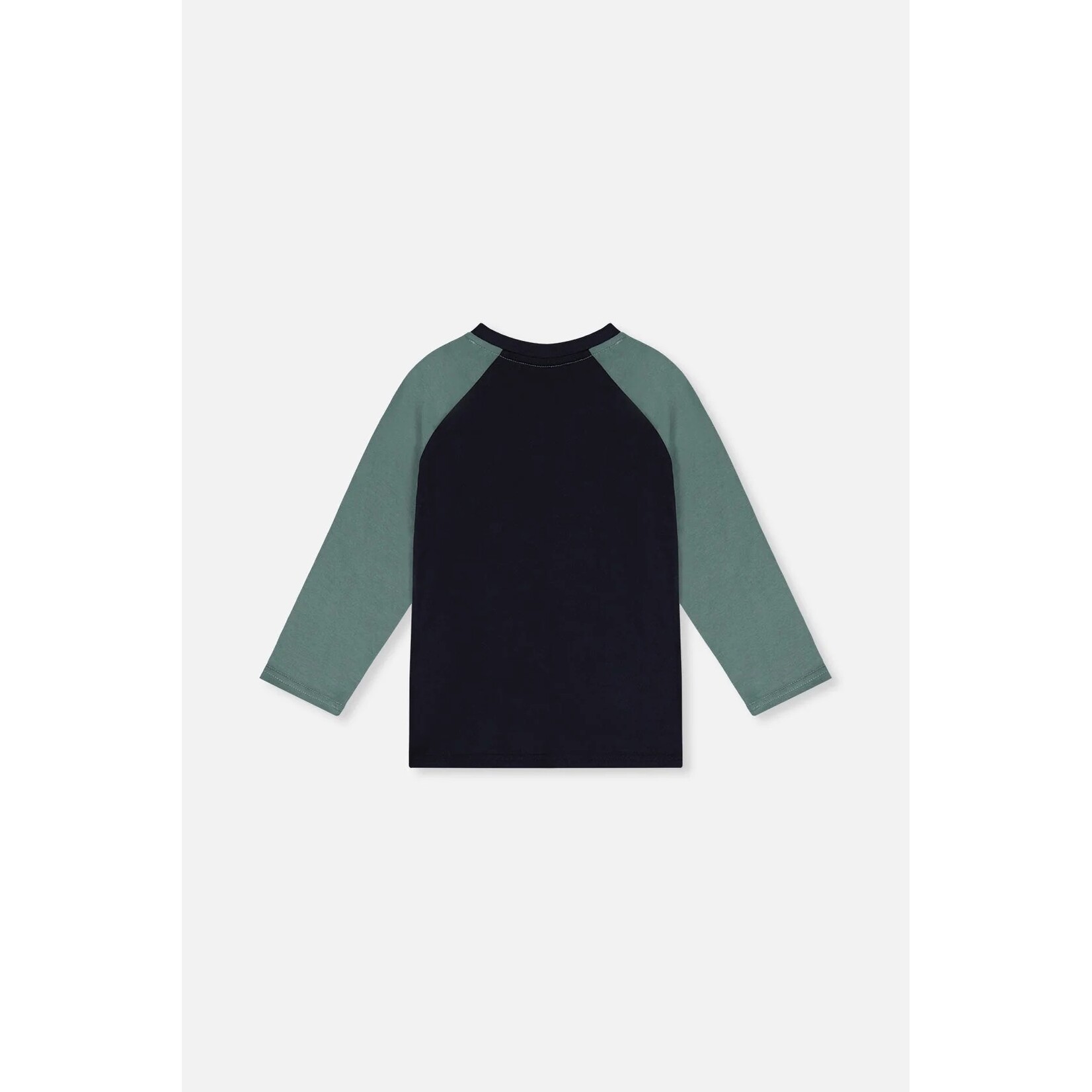 Deux par Deux DEUX PAR DEUX - T-shirt raglan bleu foncé et vert avec impression graphique inspirée des ours