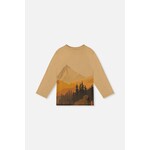 Deux par Deux DEUX PAR DEUX - Beige long-sleeved T-shirt with a graphic mountain print
