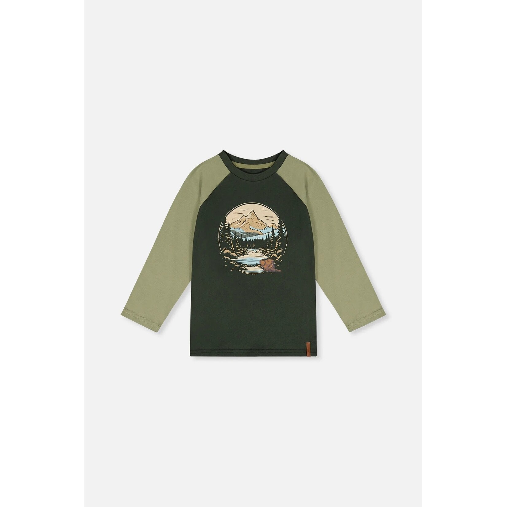 Deux par Deux DEUX PAR DEUX - T-shirt raglan turquoise foncé avec impression graphique inspirée de la nature