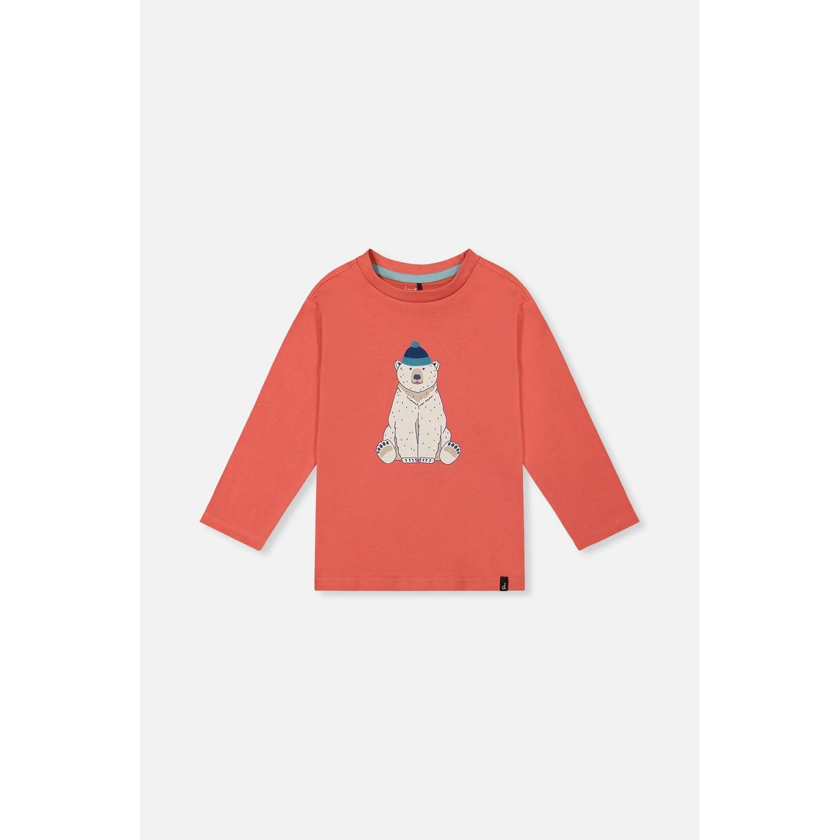 Deux par Deux DEUX PAR DEUX - Orange-pink long-sleeved T-shirt with polar bear graphic 'Nordic Buddies'