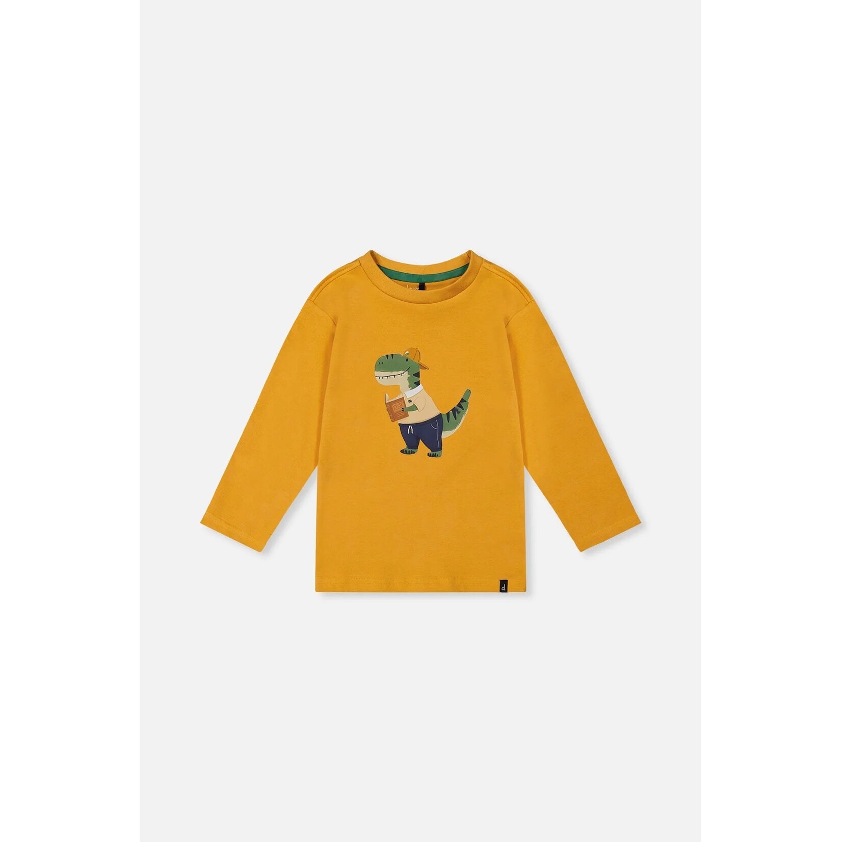 Deux par Deux DEUX PAR DEUX - T-shirt jaune moutarde à manches longues avec appliqué dino