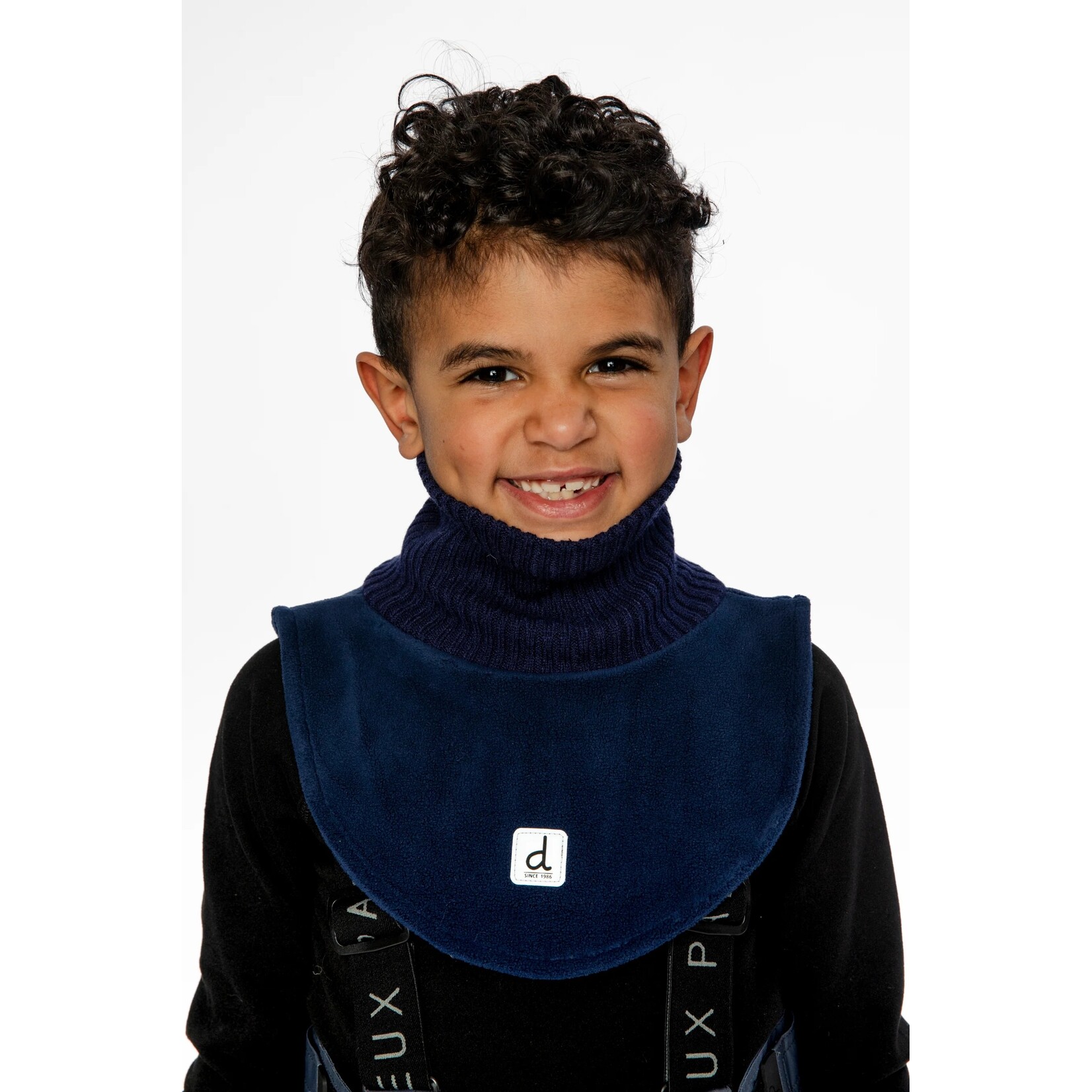 Deux par Deux DEUX PAR DEUX - Cache-cou avec plastron en polaire et tricot - Bleu marine