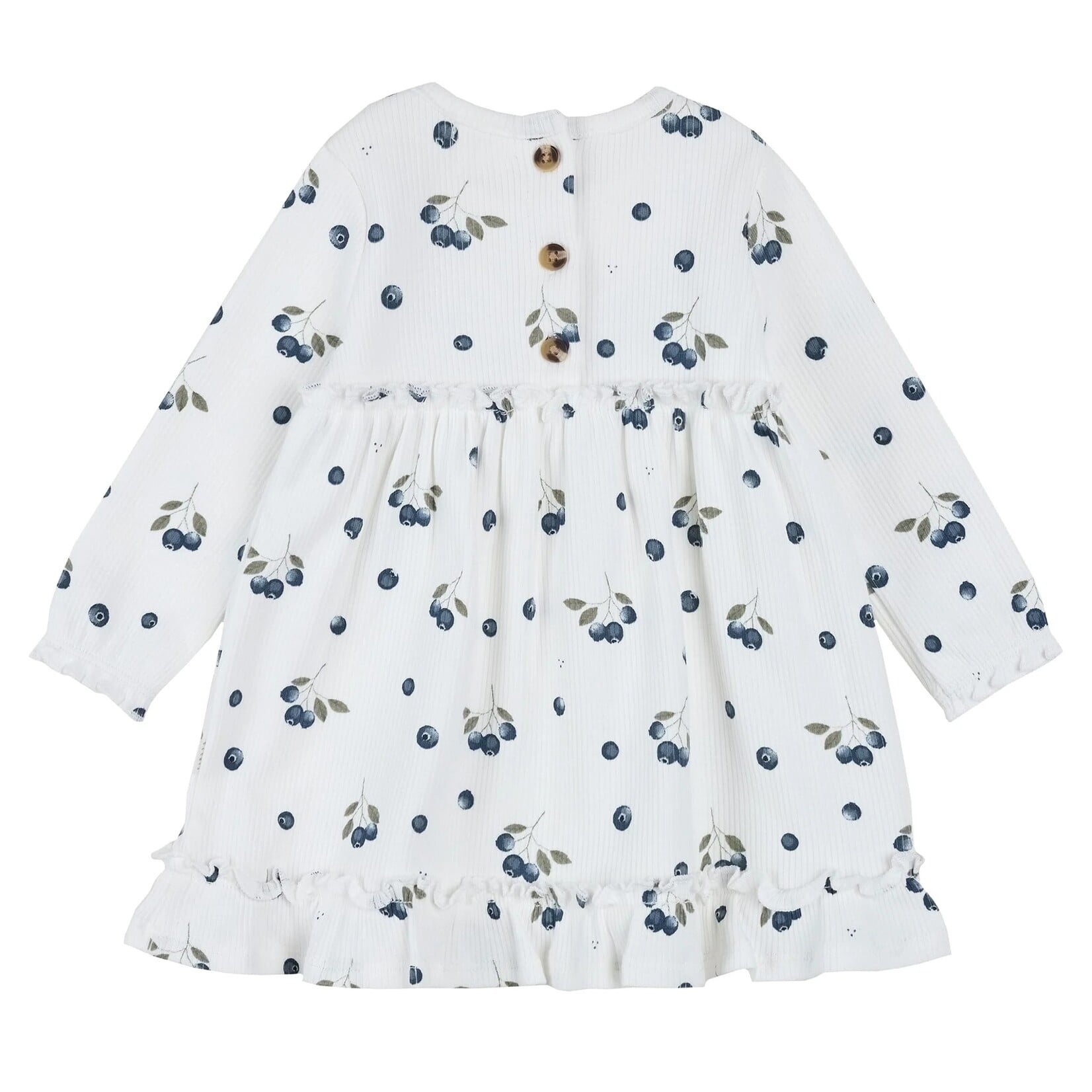 Petit Lem PETIT LEM - Ensemble robe blanche côtelé à imprimé de bleuets et legging bleu