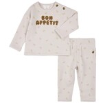 Petit Lem PETIT LEM - 'Bon appétit' 2-piece set with croissant print.