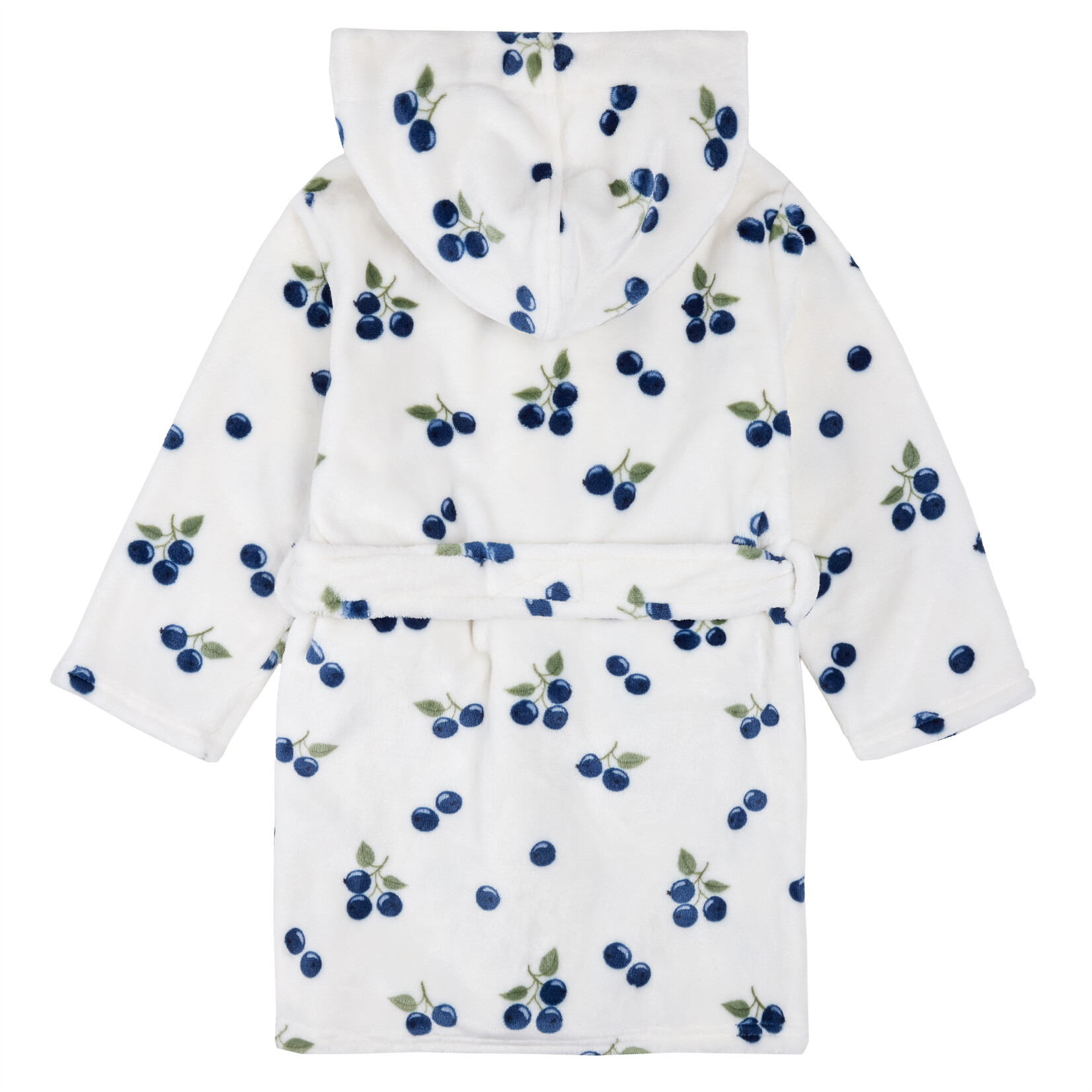 Petit Lem PETIT LEM - White plush bathrobe with a blueberry print