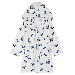 Petit Lem PETIT LEM - White plush bathrobe with a blueberry print