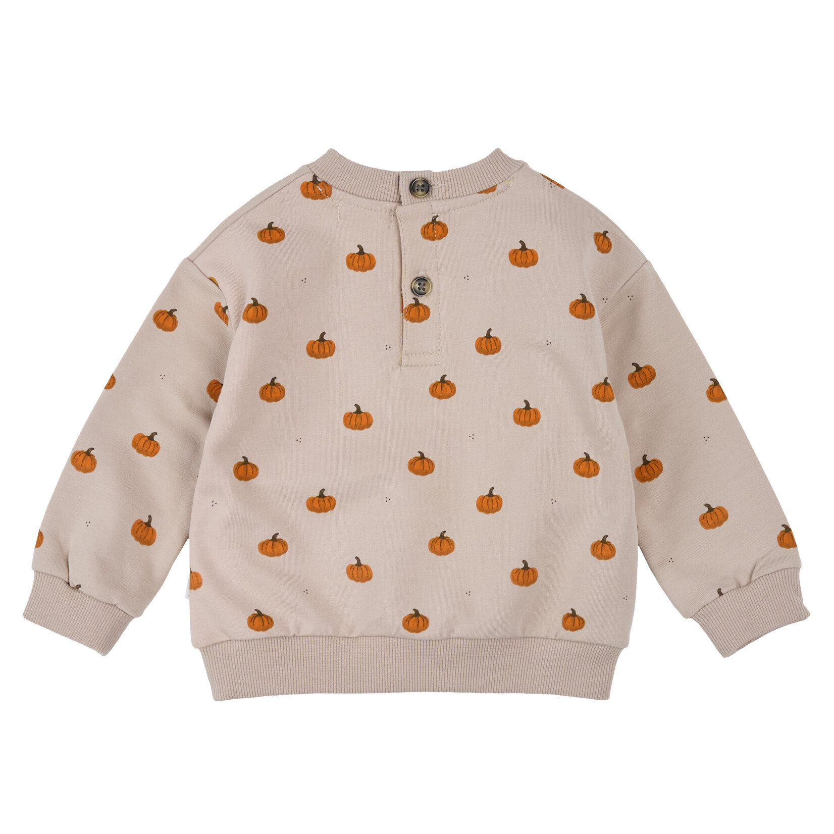 Petit Lem PETIT LEM - Sand beige pumpkin print sweater and jogging pants two-piece set