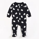 Petit Lem PETIT LEM - Pyjama de bébé noire à imprimés de fantômes phosphorescent