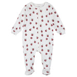 Petit Lem PETIT LEM - Pyjama de bébé blanc côtelé à imprimé de pommes