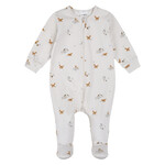 Petit Lem PETIT LEM - Pyjama de bébé beige à imprimé de renards d'automne