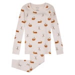 Petit Lem PETIT LEM - Ensemble pyjama rose pâle à imprimé de délices automnaux (2 pcs.)