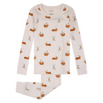 Petit Lem PETIT LEM - Pale pink pyjama set with autumnal delights print (2 pcs.)