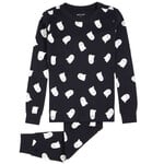 Petit Lem PETIT LEM - Ensemble pyjama d'Halloween phosphorescent noir avec imprimé de fantôme (2 pcs.)