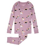 Petit Lem PETIT LEM - Ensemble pyjama d'Halloween violet poudre à imprimé de licornes sorcières (2 pcs.)