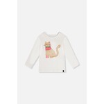 Deux par Deux DEUX PAR DEUX - Off-white long-sleeved T-shirt with cat embroidery