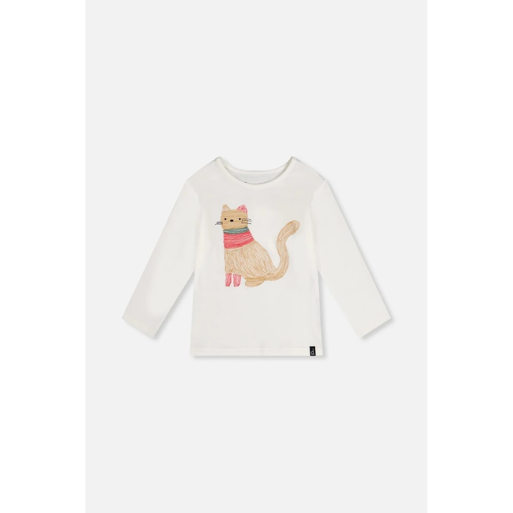 Deux par Deux DEUX PAR DEUX - T-shirt manches longues blanc cassé avec broderie chat