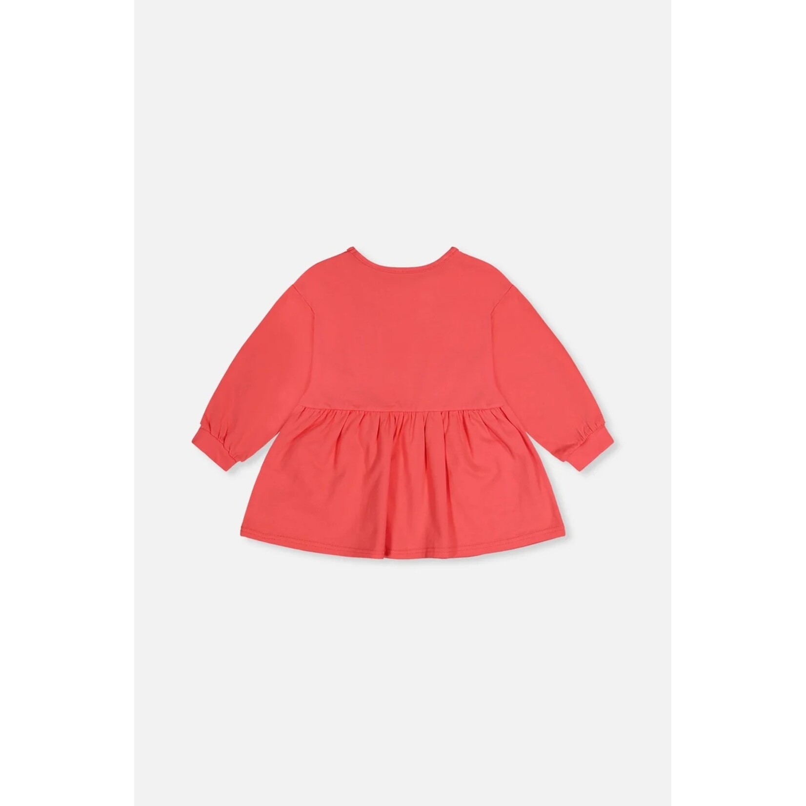 Deux par Deux  DEUX PAR DEUX - Coral pink long-sleeve tunic with cat print