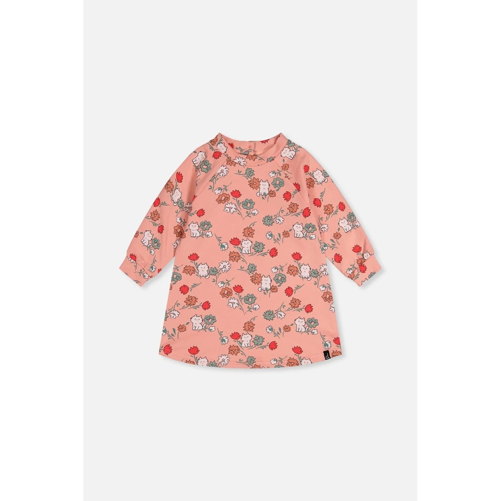 Deux par Deux DEUX PAR DEUX - Robe en molleton rose imprimé chats