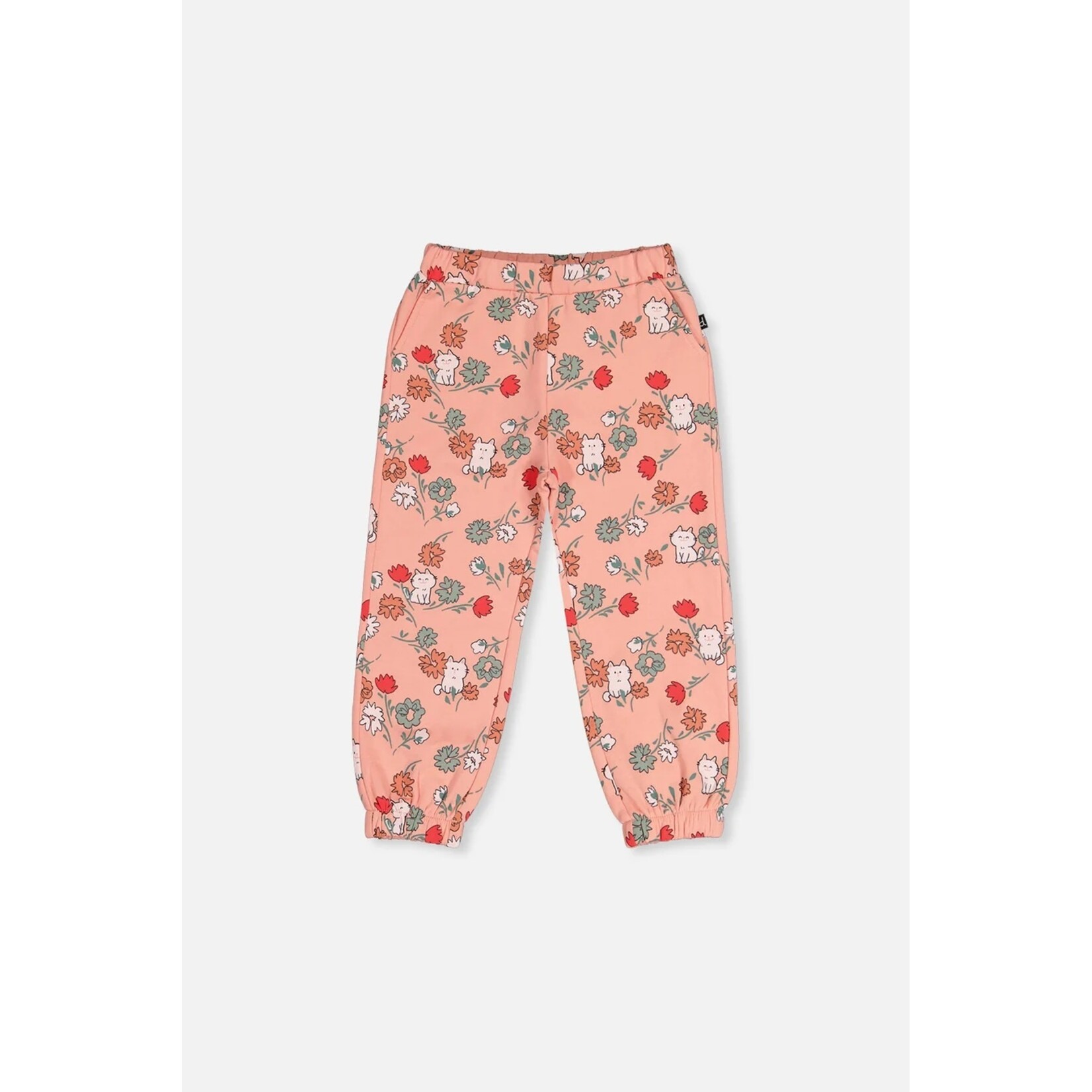 Deux par Deux DEUX PAR DEUX - Pink fleece joggers with cat print