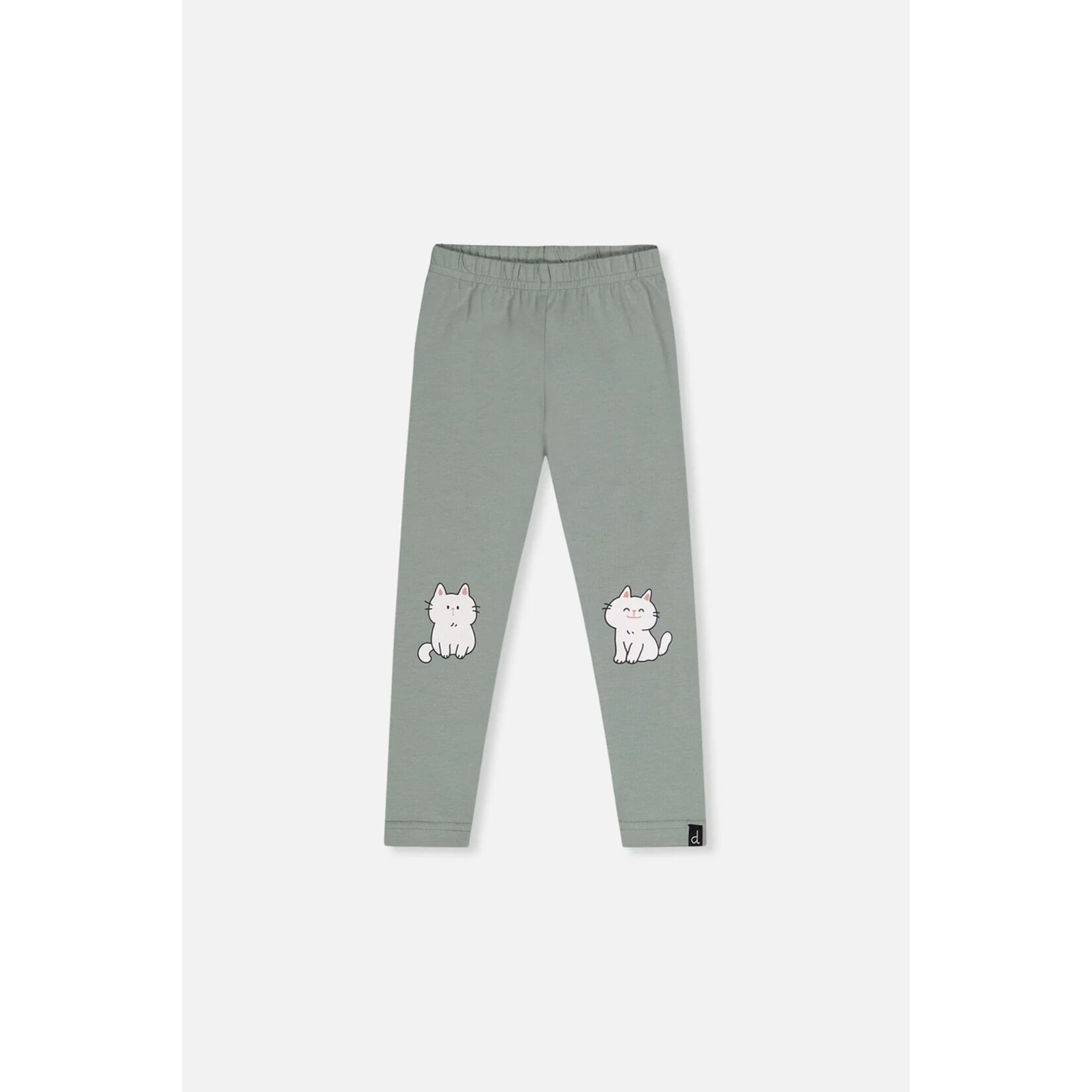 Deux par Deux DEUX PAR DEUX - Legging vert sauge avec imprimé chat